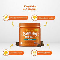 Zesty Paws Stress & Anxiety Calming Bites with Suntheanine & Hemp Peanut Butter Flavor Soft Chews Dog Supplement