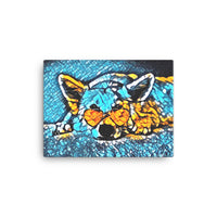 Blue Cool Dog Canvas Art