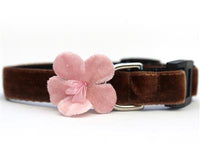 Camellia Velvet Pink Cat Collar
