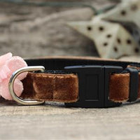 Camellia Velvet Pink Cat Collar