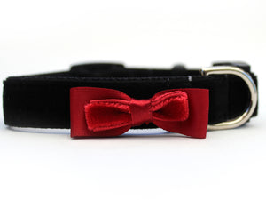 Bowtie Red Velvet Cat Collar