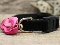 Carnation Velvet Orchid Cat Collar
