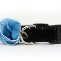 Carnation Blue Velvet Cat Collar