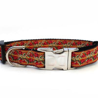 Bombay Dog Collar with Silver Metal Buckles
