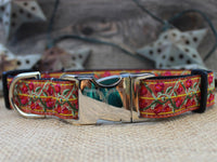 Bombay Dog Collar with Silver Metal Buckles
