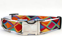 Tanzania Bright Dog Collar with Silver Buckles
