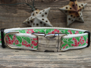 Tahiti Dog Collar with Silver Metal Buckles