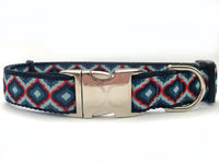 Midnight Lantern Dog Collar with Silver Metal Buckles
