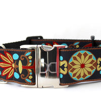 Mandala Star Parisian Deco Extra Wide Dog Collar