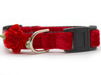 Mistletoe Red Velvet Cat Collar
