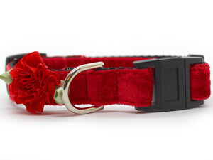 Mistletoe Red Velvet Cat Collar