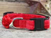 Mistletoe Red Velvet Cat Collar
