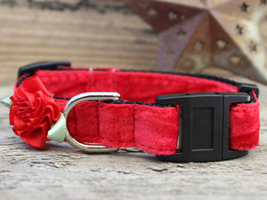 Mistletoe Red Velvet Cat Collar