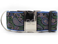 Ashley Extra Wide Dog Collar & Emerald Green Velvet Leash
