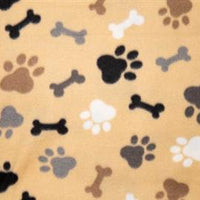 Tan Bones and Paws Fleece Blanket Bed