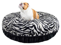 Calming Bagel Bed - Black Puma and Zebra
