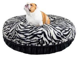 Calming Bagel Bed - Black Puma and Zebra