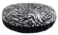 Calming Bagel Bed - Black Puma and Zebra
