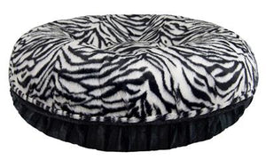 Calming Bagel Bed - Black Puma and Zebra