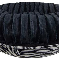 Calming Bagel Bed - Black Puma and Zebra