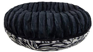 Calming Bagel Bed - Black Puma and Zebra