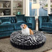 Calming Bagel Bed - Black Puma and Zebra