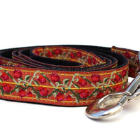 Bombay Dog Collar with Silver Metal Buckles