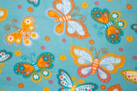 Butterflies on Teal Fleece Blanket Bed
