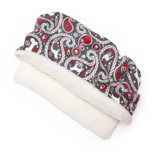 Paisley Dog Fleece Fabric Pocket Bed