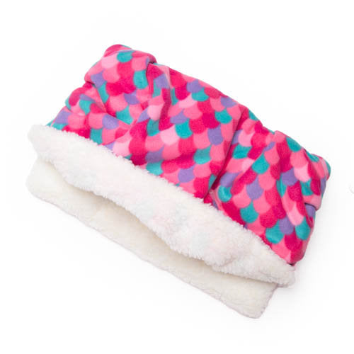 Pink Mermaid Fleece Fabric Pocket Bed