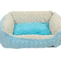 Baby Blue Rosebud with Blue Shag Lounge Bed