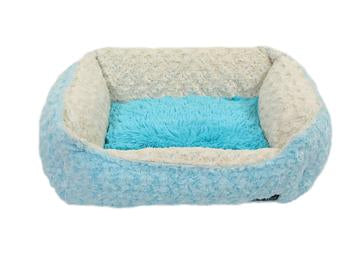 Baby Blue Rosebud with Blue Shag Lounge Bed