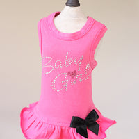 Baby Girl Dress in Black, White, Lt. Pink and Dk. Pink