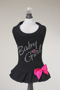 Baby Girl Dress in Black, White, Lt. Pink and Dk. Pink