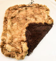 Brown Rabbit & Chocolate Shag Travel Bed or Blanket
