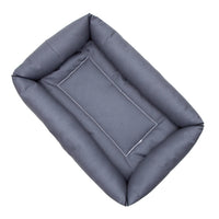 Charcoal Gray Denim Fabric Bumper Pet Bed