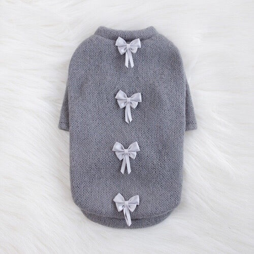 Dainty Bow Dog Dress Sweater