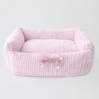 Dolce Dog Bed in Mint, Rosewater Pink, Ivory and Sterling Grey
