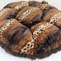 Exotic Gold & Chocolate Shag Snuggle Bed