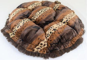 Exotic Gold & Chocolate Shag Snuggle Bed