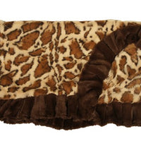 Giraffe Print with Brown Ruffles Blankets