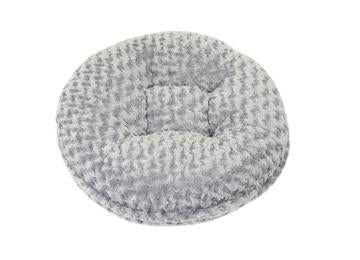 Light Grey Rosebud Bagel Bed