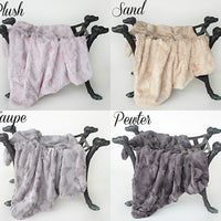 Luxe Dog Blankets in Blush, Taupe, Pewter, and Sand