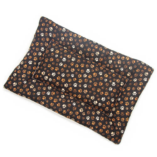 Muddy Paw Cotton Fabric Flat Pet Bed