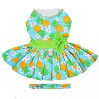 Pineapple Luau Dress with Leash & D-Ring
