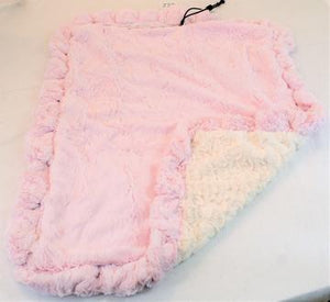 Pink Mink & Cream Crocodile Travel Bed or Blanket