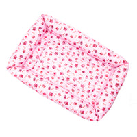 Pink Paw Cotton Fabric Bumper Pet Bed