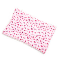 Pink Paw Cotton Fabric Flat Pet Bed