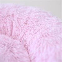 Pink Shag Bolster Dog Bed
