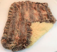 Red Fox & Camel Shag Travel Bed or Blanket
